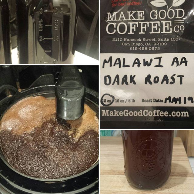 @makegoodcoffee my newest yummy coffee. I brought some to work, my co-worker asked for more! (Attempting my first cold brew in the bottom right) #makegoodcoffee