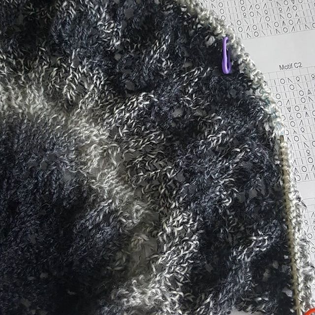 Progress has been made!#weirwoodshawl #wip #knitting #handknit #idratherbeknitting #shawl #shawlknitting #zauberball